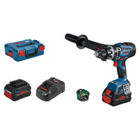 Trapano Avvitatore A Percussione Bosch GSB 18V-150 C Professional Biturbo 18 V + 2 Batterie Li-Ioni Da 8,0 Ah + Caricabatterie + Valigetta L-BOXX 136 - 06019J5105
