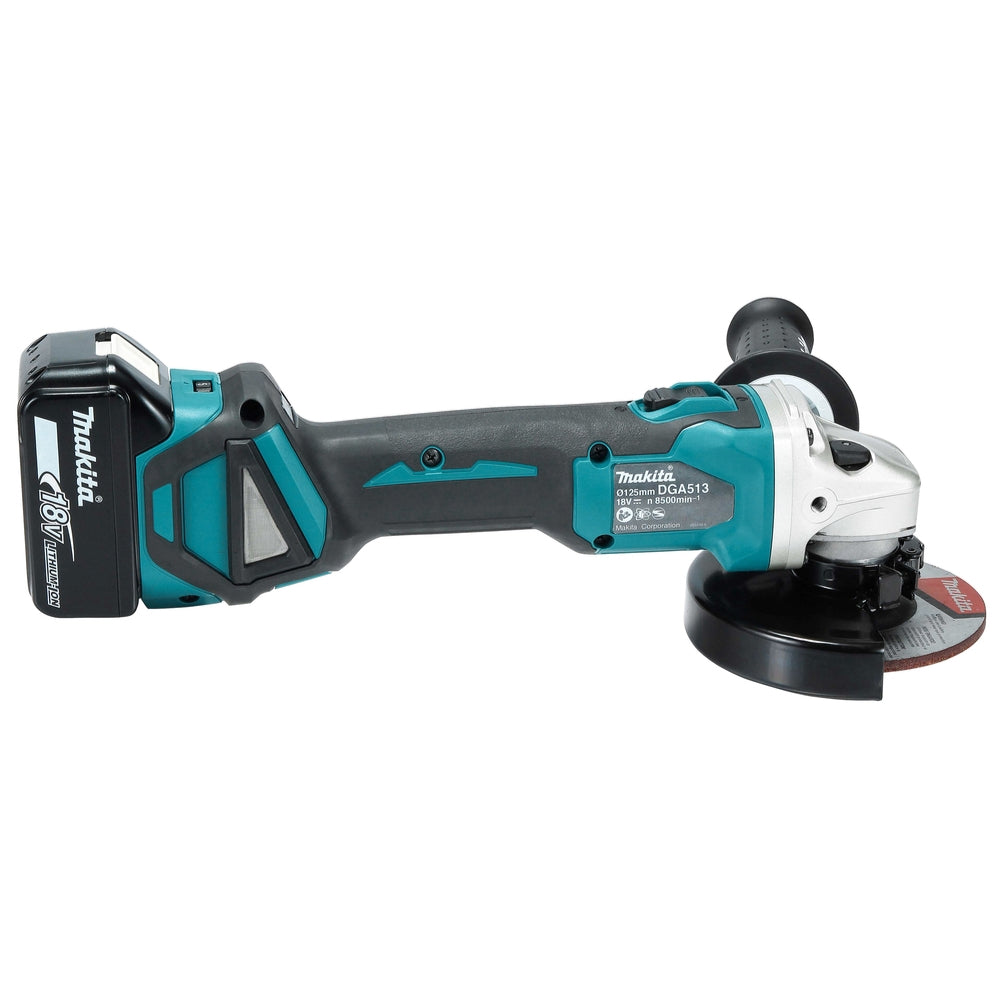 Smerigliatrice Angolare Makita DGA513ZJ 125mm 18V Fornito Senza Batterie E Caricabatterie