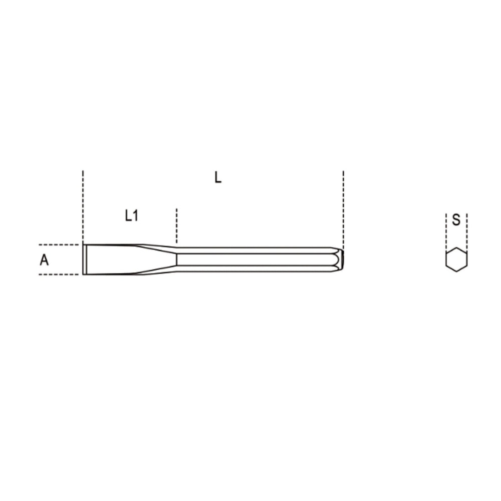 Scalpello Piatto Tipo Normale Cromato 125-175mm Beta 34