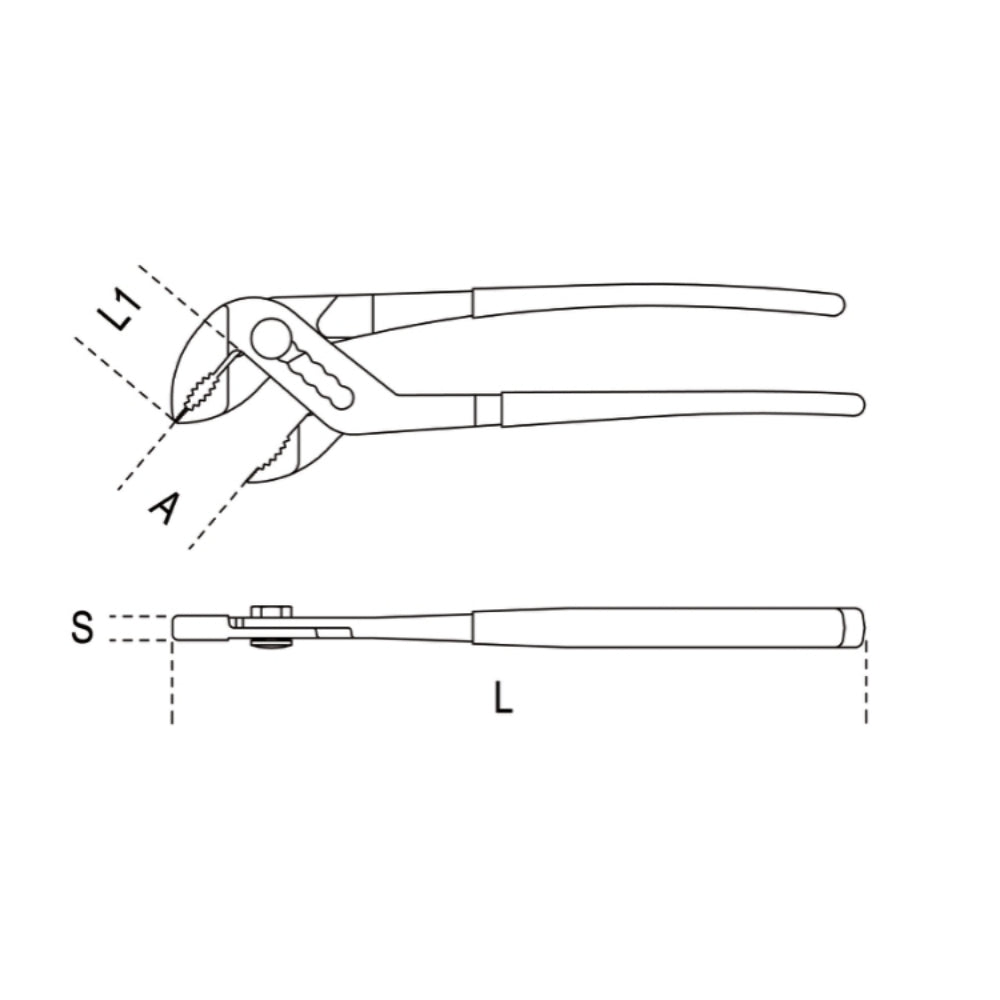 Beta 1044 250mm Overlapping Adjustable Hinged Pliers