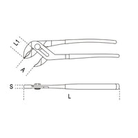 Beta 1044 250mm Overlapping Adjustable Hinged Pliers