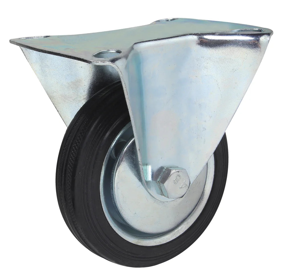 Ruota In Gomma Con Supporto A Piastra Fissa Con Cuscinetto  ø100X30mm Valex 1500201