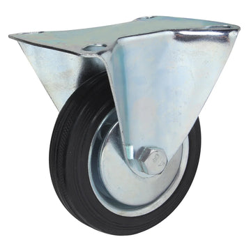 Ruota In Gomma Con Supporto A Piastra Fissa Con Cuscinetto  ø100X30mm Valex 1500201