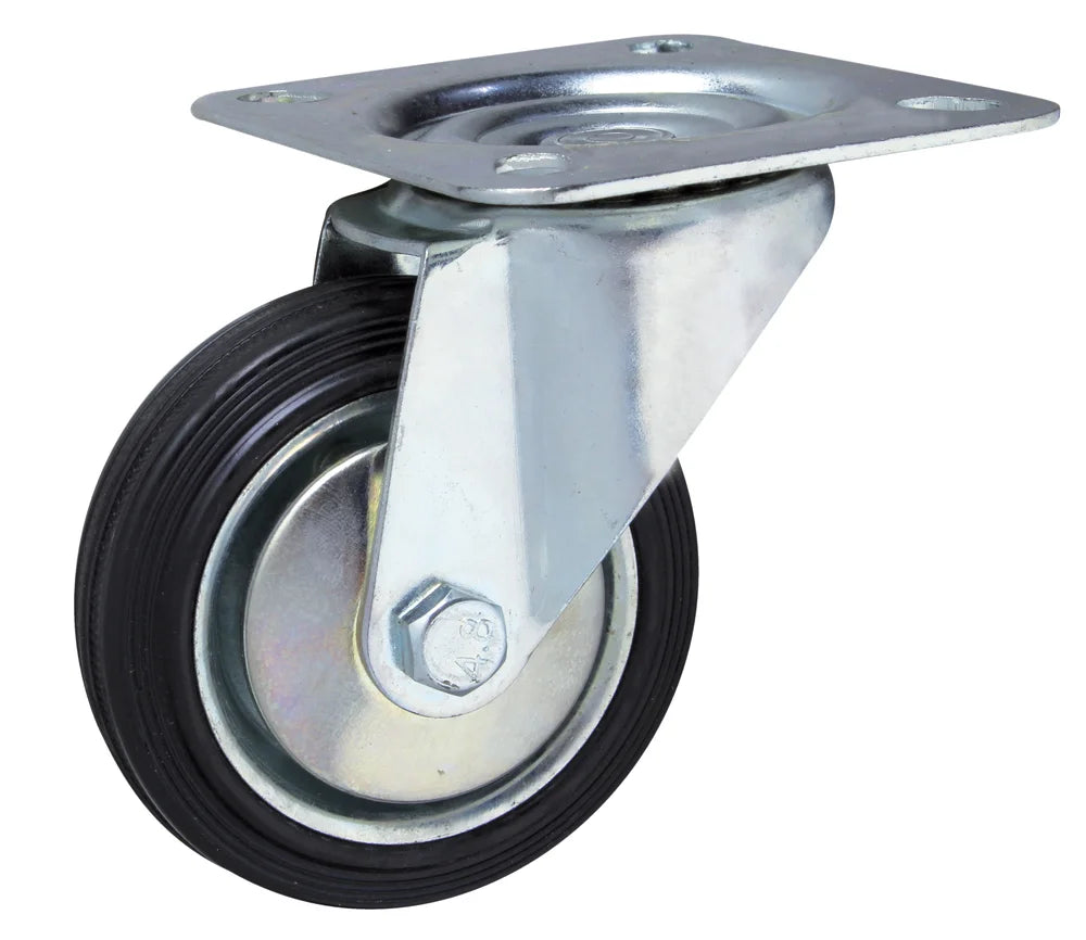 Ruota In Gomma Con Piastra Girevole Con Cuscientto ø124X34mm Valex 1500208