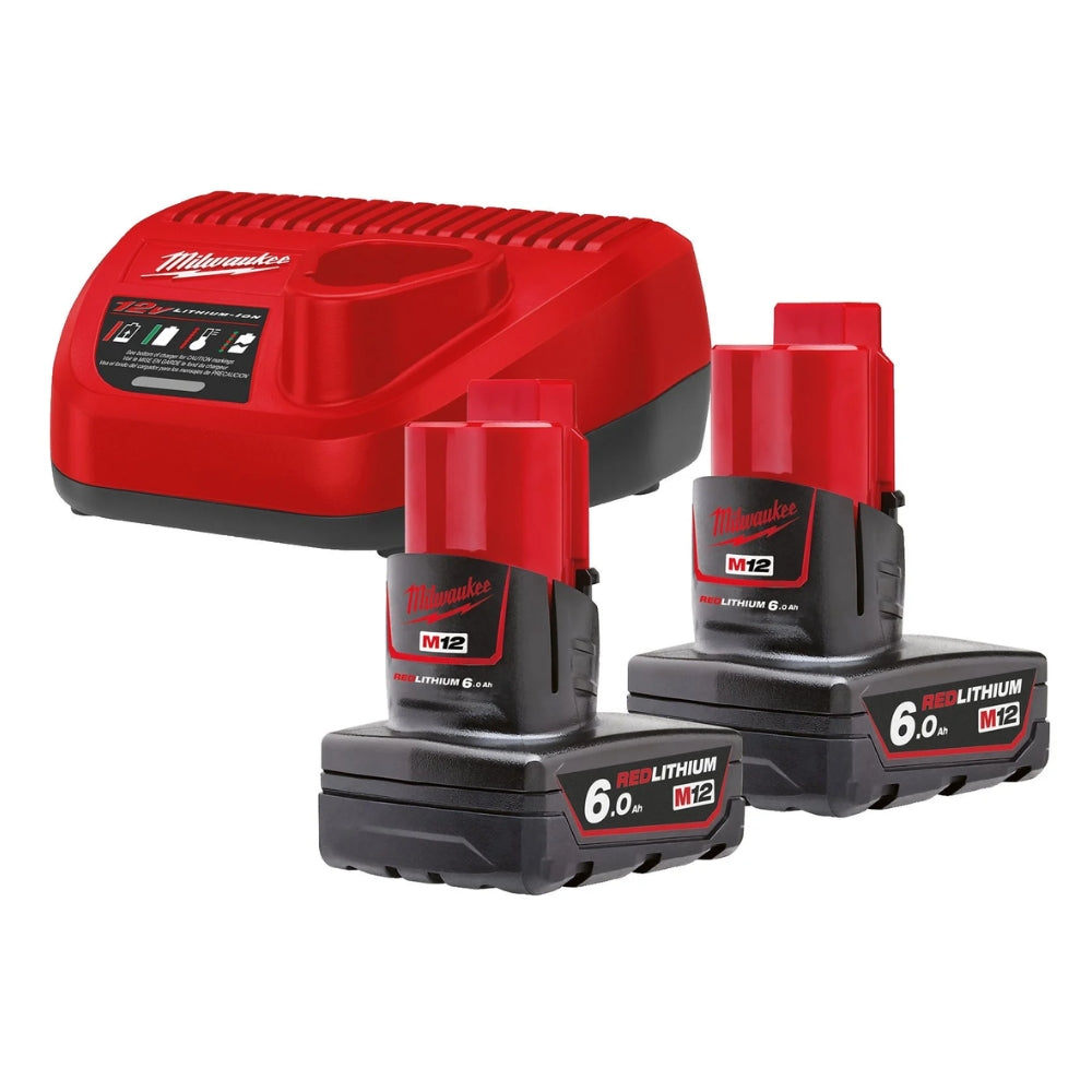 Energy Kit M12 NRG-602 Milwaukee with 2 M12 6.0 Ah batteries and charger