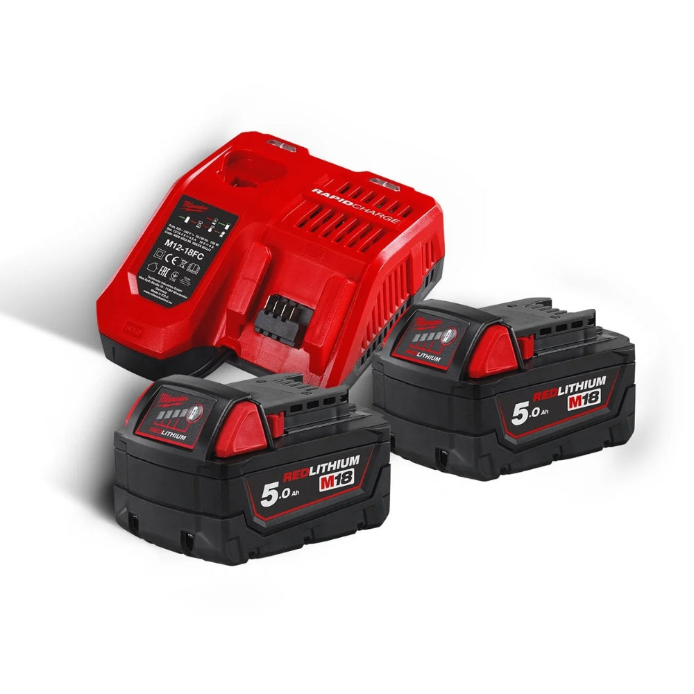 Energy Kit M18 NRG-502 2 X 5.0 AH Battery (18V) + 1 X 2 AH Battery (12V) Extra + 1 X M12-18 FC Quick Charger