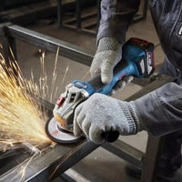 Smerigliatrice Angolare A Batteria Bosch GWS 18V-8 Professional 18V 125mm 800W + 2 Batterie Da 4,0Ah + Caricabatterie + Valigetta L-BOXX - 06019N9002