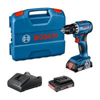 Trapano Avvitatore A Batteria Bosch GSR 18V-45 Professional 18V + 2 batterie da 2.0 Ah + Caricabatterie + Valigetta L-BOXX - 06019K3202