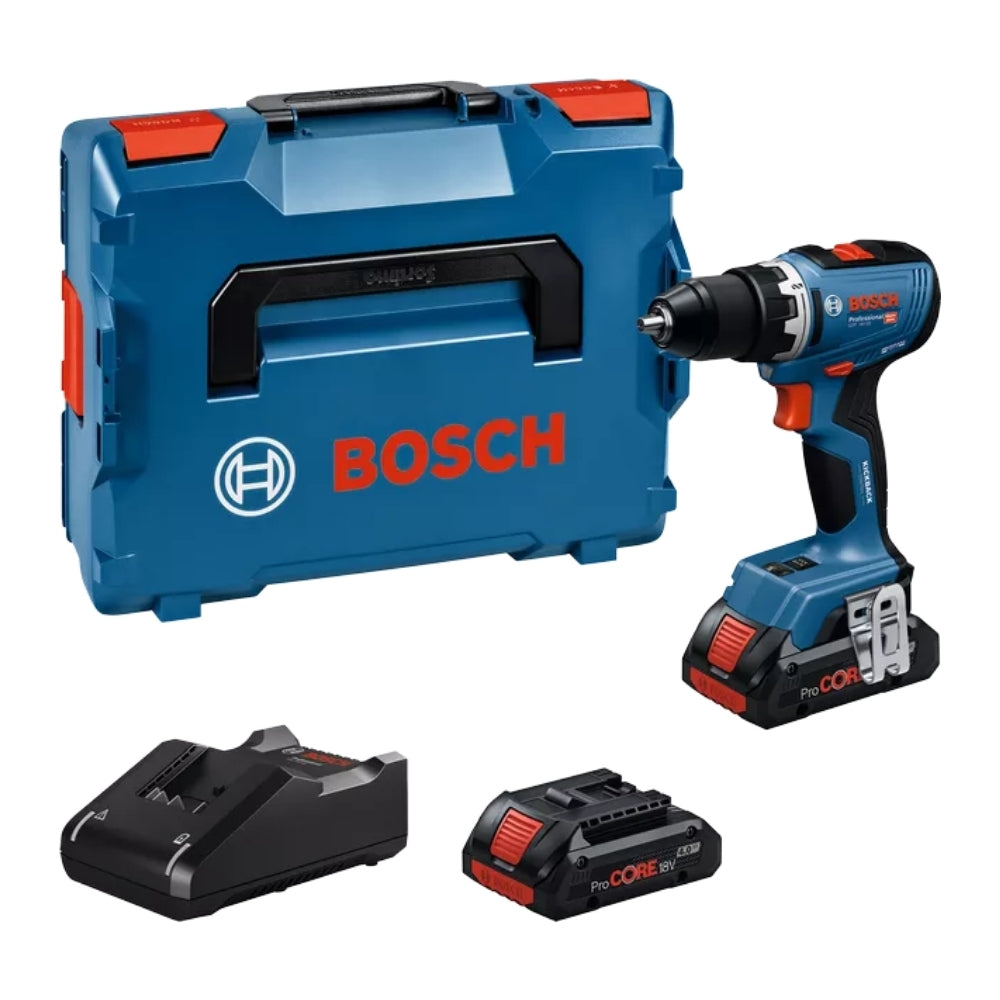Trapano Avvitatore A Batteria Bosch GSR 18V-65 Professional 18V +  2 Batterie ProCORE Da 4,0Ah + Caricabatterie + Valigetta L-BOXX - 06019N3206