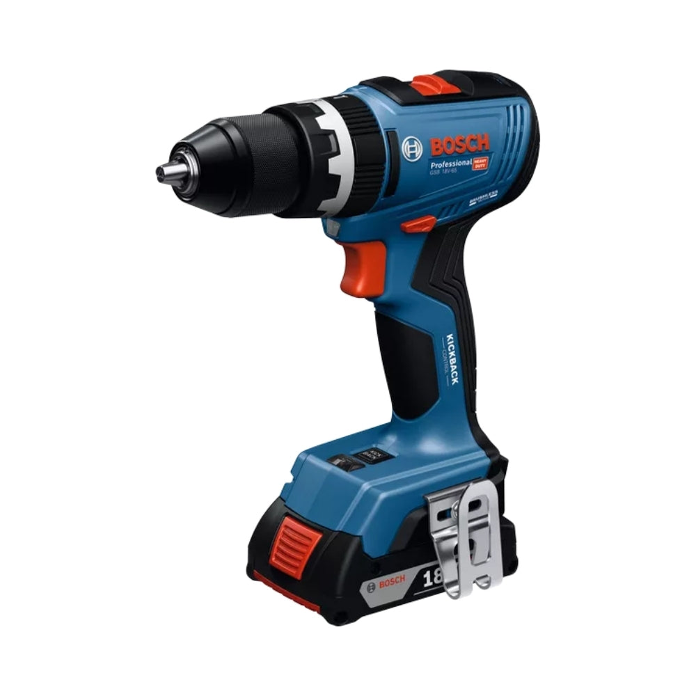 Trapano A Percussione A Batteria Bosch GSB 18V-65 Professional 18V In Valigetta L-BOXX - 06019N3301