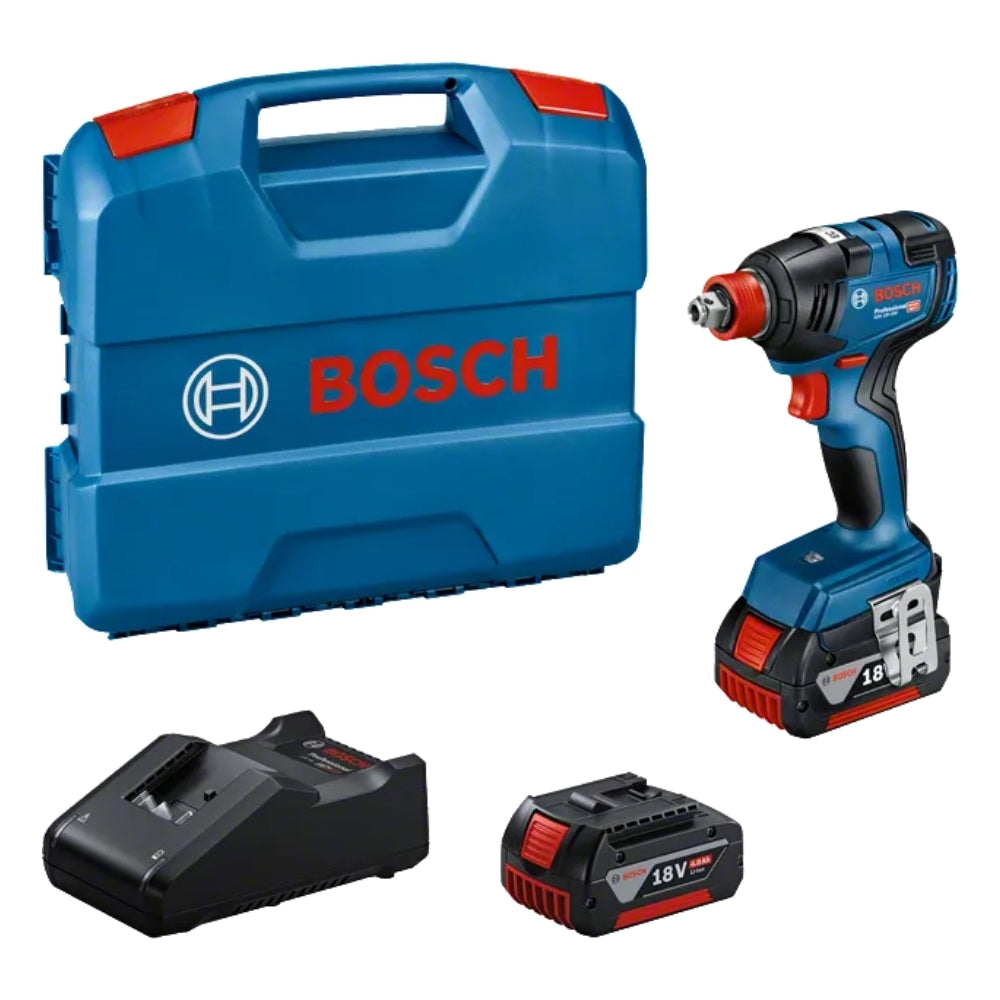 Avvitatore A Massa Battente Bosch GDX 18V-200 18V + 2x Batteria 4,0Ah Li-Ion + Caricabatterie + Valigetta L-Case - 06019J2206