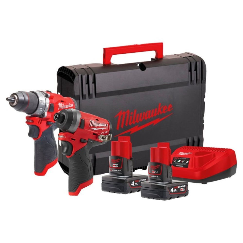 Milwaukee M12FPP2A-602X 12V Impact Drill + Impact Wrench Kit