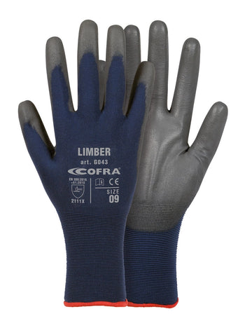 Guanti Da Lavoro In Poliuretano Ultra Sottili Cofra LIMBER G043-D100