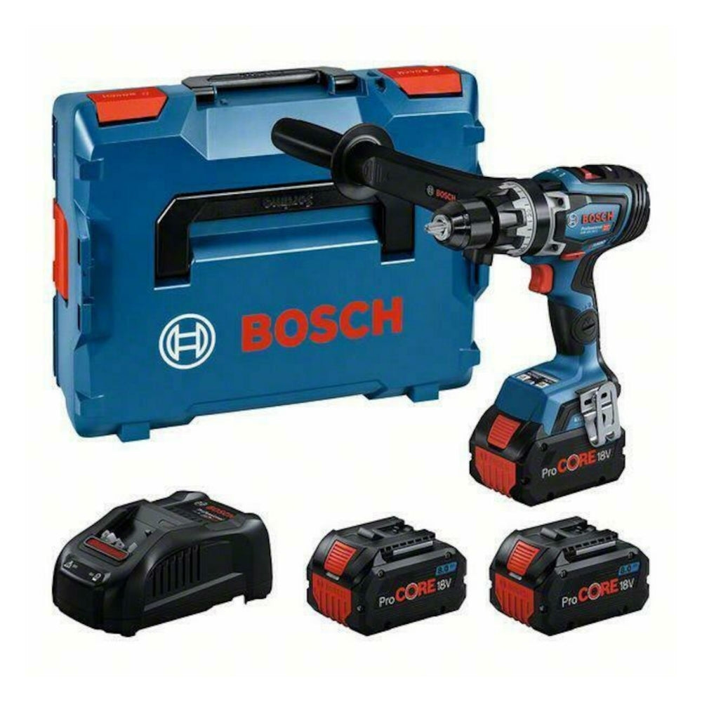 Trapano A Percussione A Batteria Bosch GSB 18V-150 C + 3x Batterie ProCORE18V 8.0Ah + Caricabatterie  GAL 1880 CV + Valigetta L-BOXX - 0615A5002Y