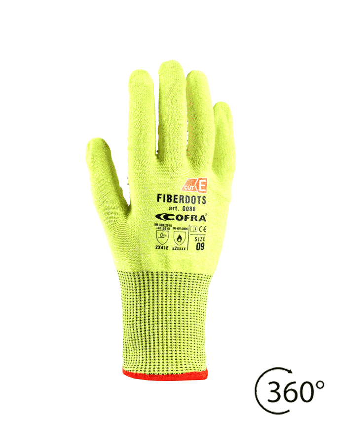 Guanti Da Lavoro Antitaglio In Nitrile Cofra FIBERDOTS G088-D100