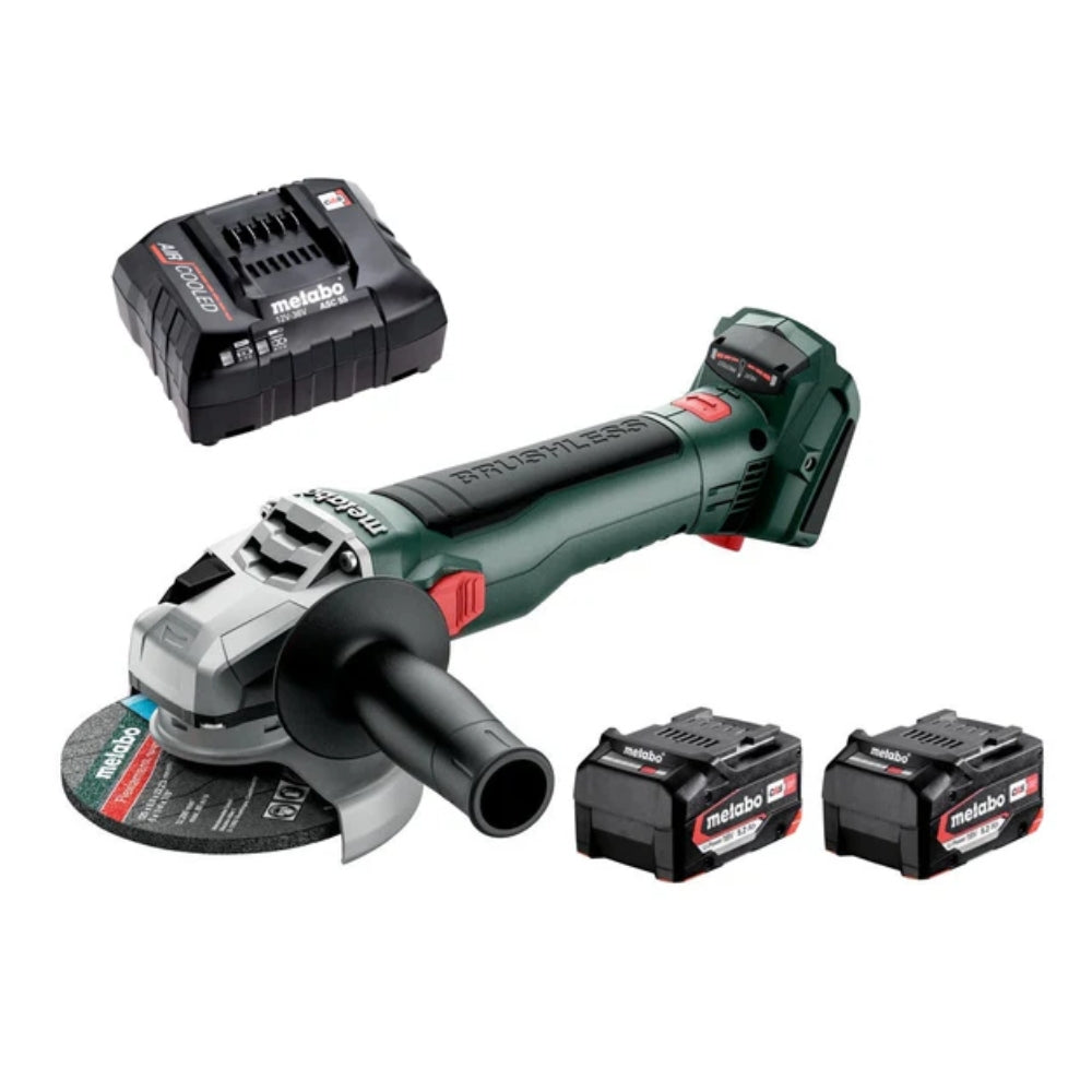 Smerigliatrice Angolare A Batteria W 18 LT BL 11-125 18V 1100W + 2 X Batterie 5,2Ah E Caricabatterie Metabo 613052870