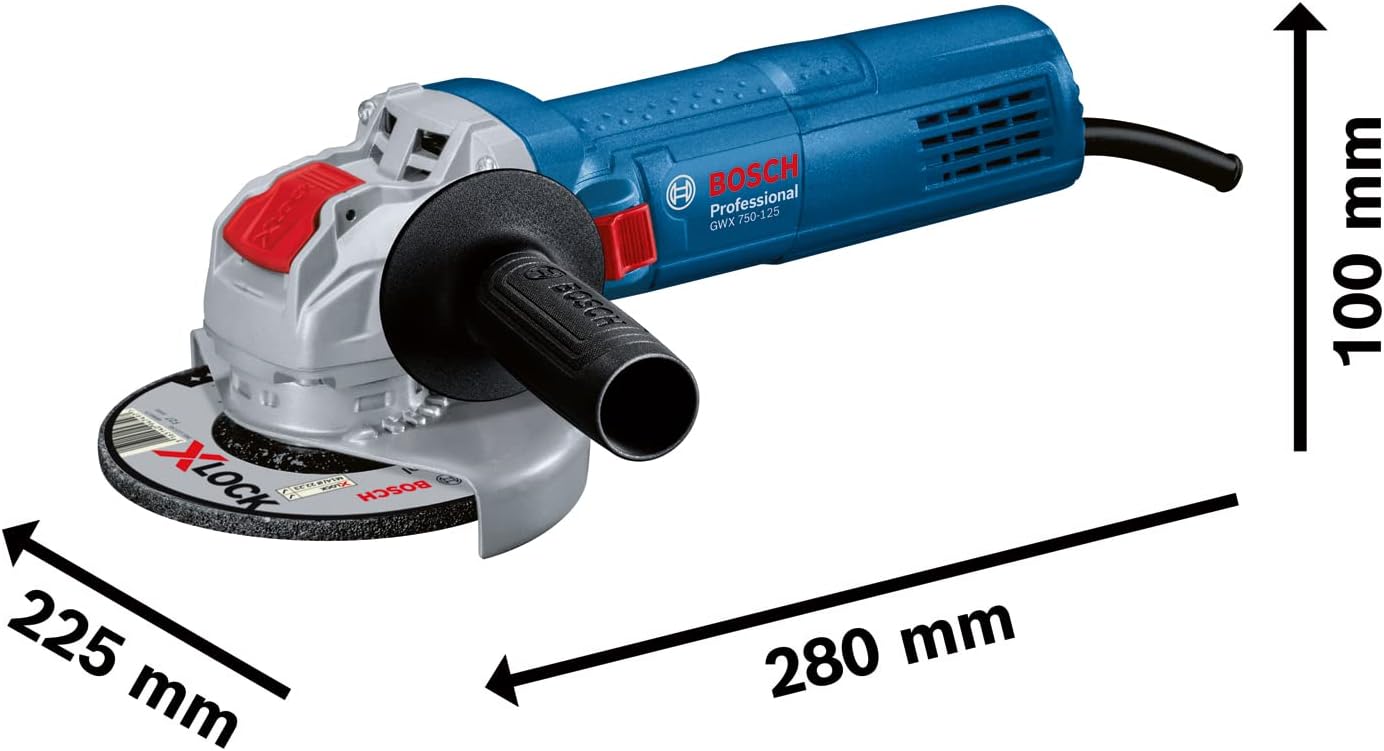 Smerigliatrice Angolare A Filo Bosch Professional GWX 750-115 Attacco X-LOCK 750W