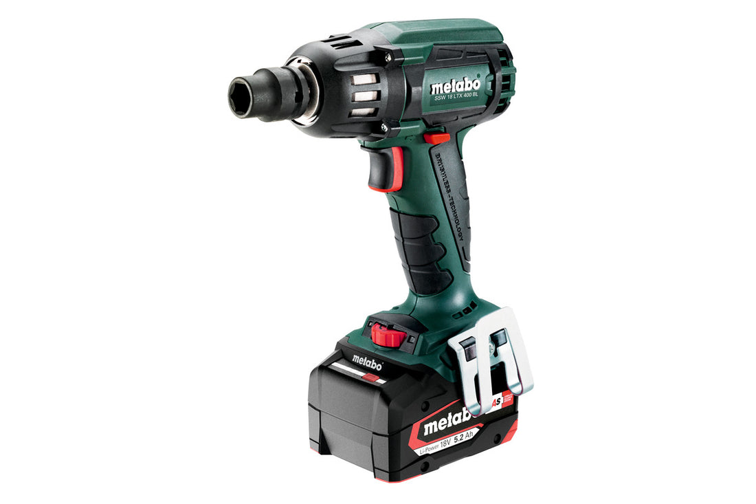 Impact Wrench SSW 18 LTX 400 BL + 2 Batteries 5.2Ah LiHD + Charger ASC 145 Metabo 602205650