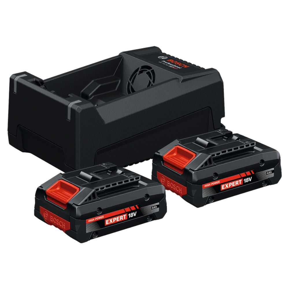 Set Di Ricarica Bosch 2x Batterie  EXBA18V-40 4,0Ah + Caricabatterie GAL 12V/18V-80 - 1600A0373J