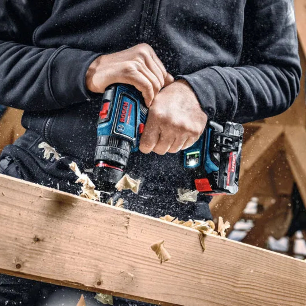 Trapano Avvitatore A Batteria Con Percussione Bosch Expert EXSB18V-90 18V Brushless Con 3 batterie 4.0 Ah + Caricabatterie e Valigetta L‑BOXX - 06019R3102