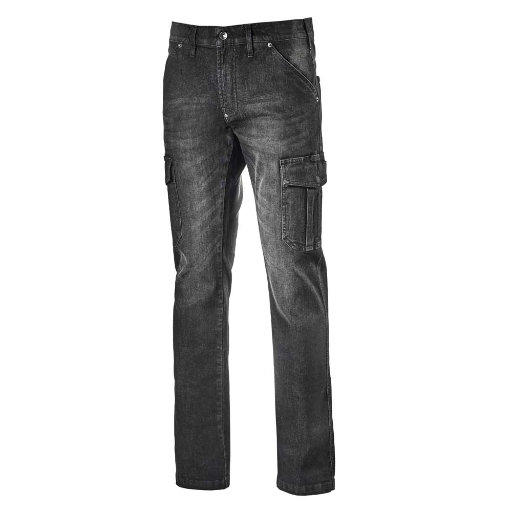 Pantalone Jeans Da Lavoro Modello Cargo Multitasche Diadora 172115-C6207
