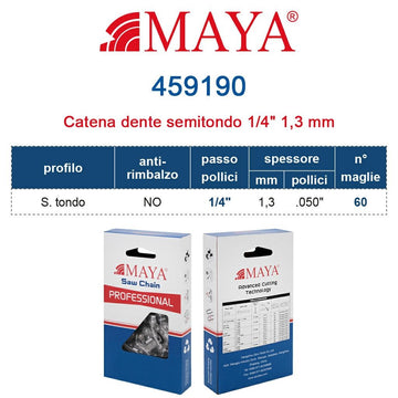 Catena Per Motosega MAYA 459190 MY50K 1/4" .050" 1.3mm Maglie 60