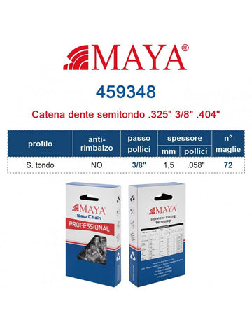Catena Per Motosega MAYA 459348 MY58A S/C 3/8" .058" 1.5mm Maglie 72
