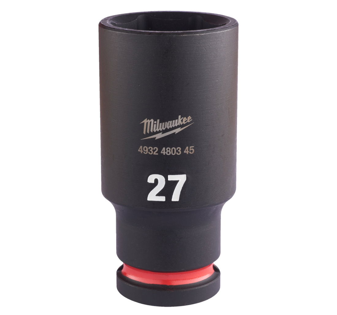 Chiave A Bussola A Macchina 27MM Da 1/2" Lunga - Shockwave™ Impact Duty Impact Sockets Milwaukee 4932480345