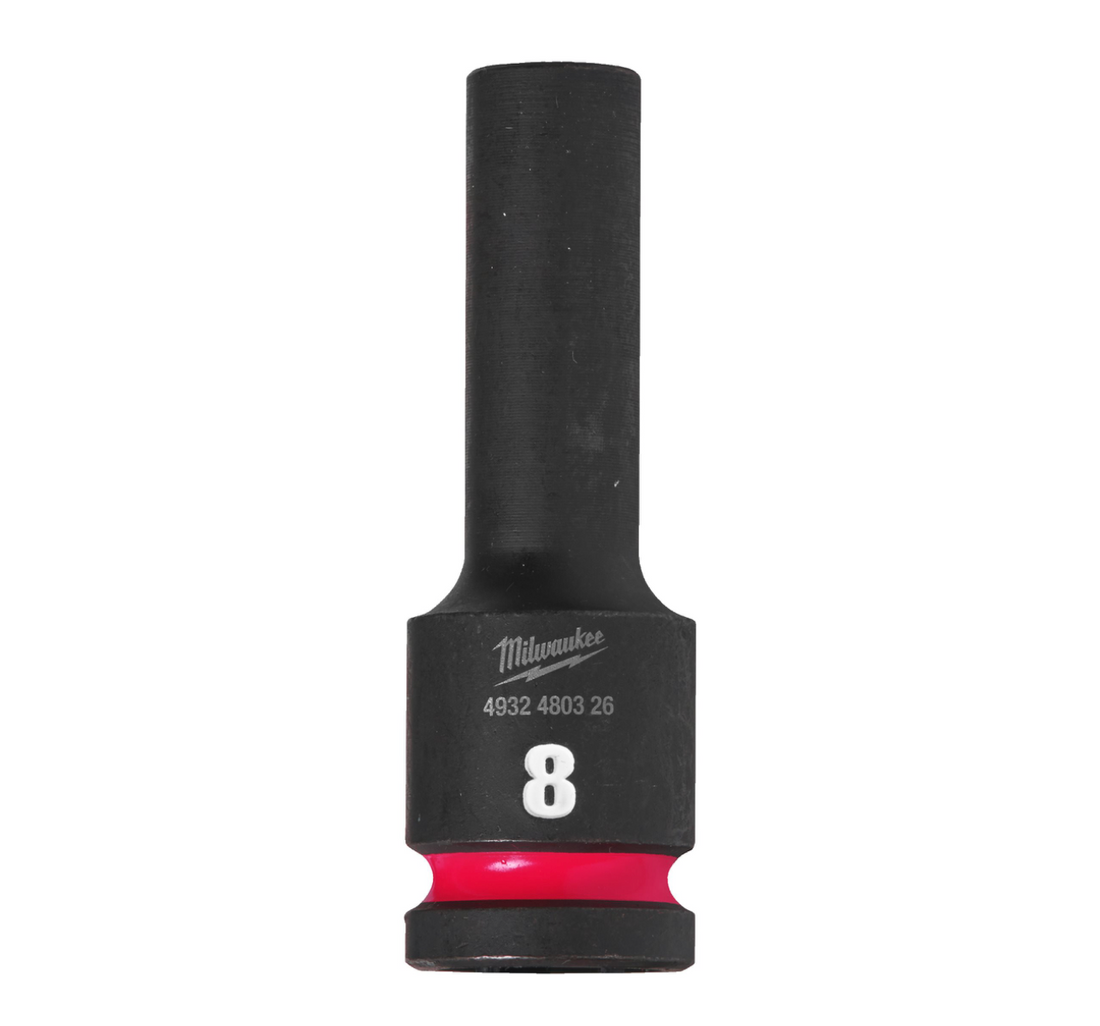 Chiave A Bussola A Macchina 8MM Da 1/2" Lunga - Shockwave™ Impact Duty Impact Sockets Milwaukee 4932480326