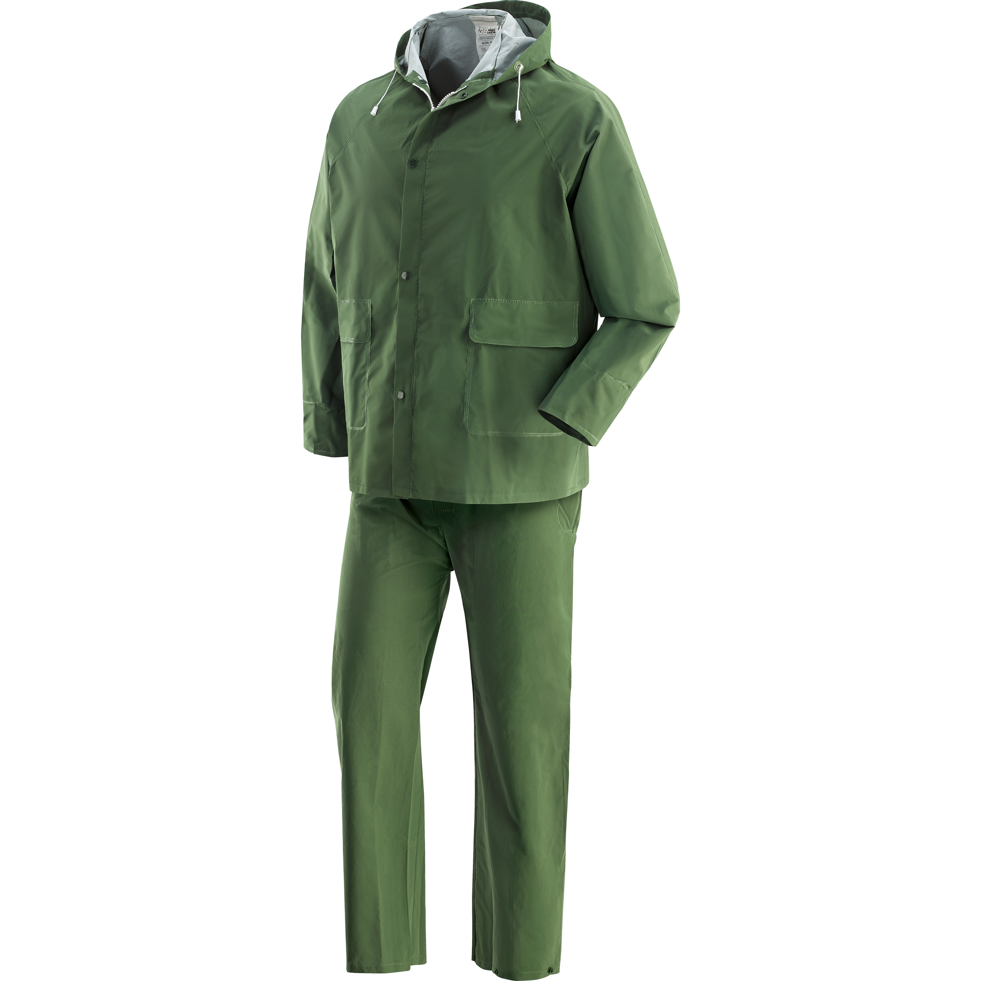 Completo Antipioggia Giacca E Pantalone Verde In PVC Neri Pluvio 462009