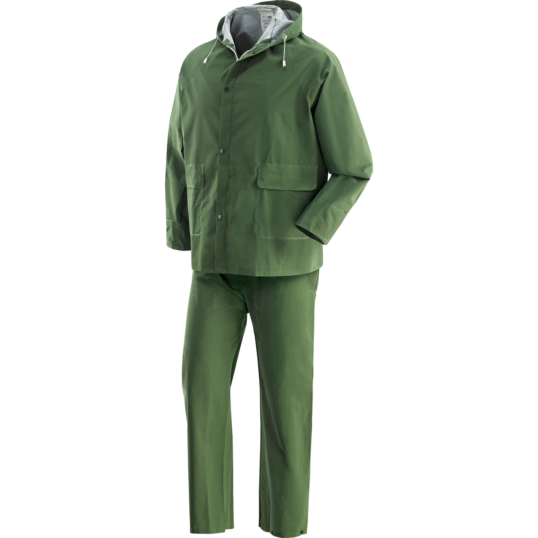 Completo Antipioggia Giacca E Pantalone Verde In PVC Neri Pluvio 462009
