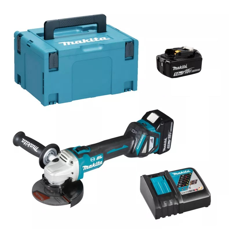 Smerigliatrice Angolare Makita DGA513RTJ 125mm 18V con 2 batterie da 5,0Ah