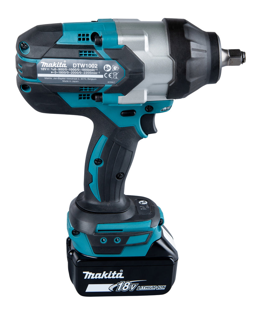 Avvitatore Ad Impulsi Brushless A Batteria 18V Makita DTW1002RTJ + 2 x 5.0Ah + Caricabatterie