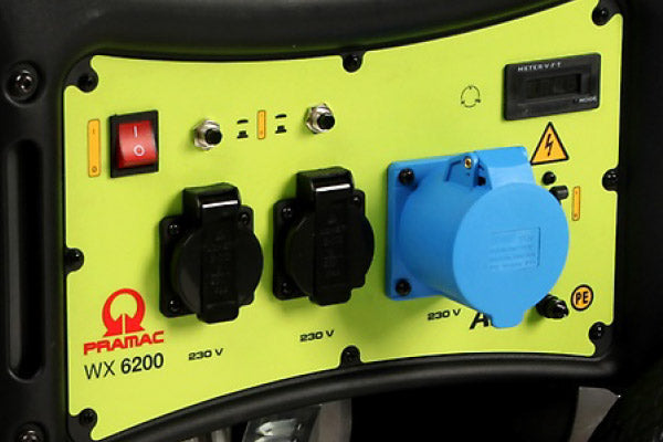 NOLEGGIO GENERATORE DI CORRENTE 5KW 230V Monofase A Benzina Pramac WX 6200 Carrellato Con AVR