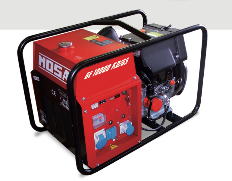 NOLEGGIO Gruppo Elettrogeno Diesel MOSA GE 10000 KD/GS Carrellato 8kW
