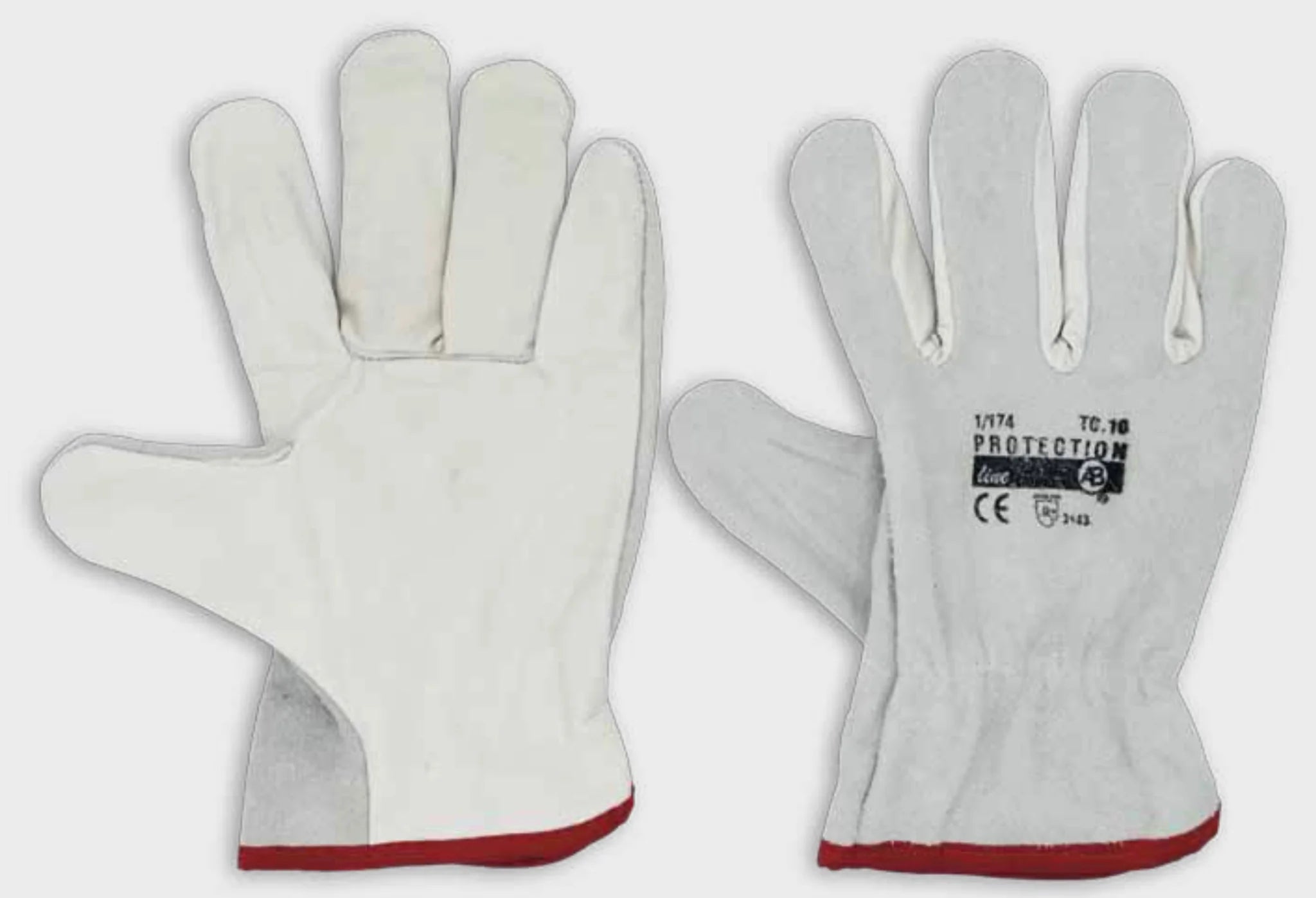 Guanti Da Lavoro Con Palmo In Pelle Fiore Di Bovino E Dorso In Crosta Protection Line 1/174