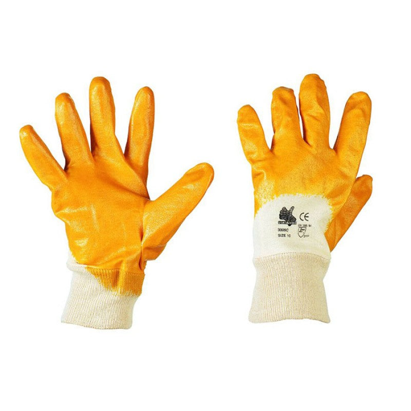 Guanti Da Lavoro NBR Spalmato Giallo Polso Maglia Areato - Socim 6305