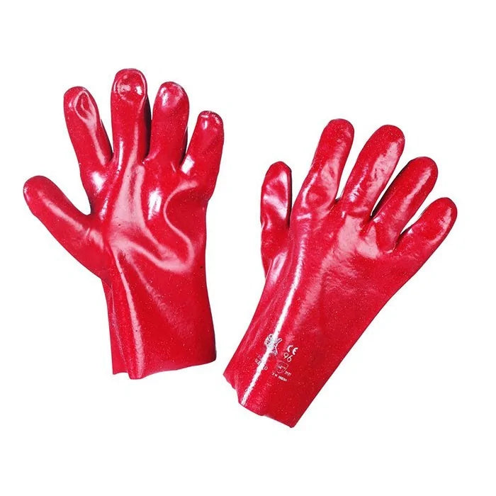 Guanti Spalmati in PVC Rosso 35 cm TG.10 - 12 Paia - Maral Diffusion Guanti Spalmati in PVC Rosso 35 cm TG.10 - 12 Paia - Maral Diffusion