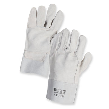 Guanto Da Lavoro In Pelle Di Bovino Crosta Anticalore Con Palmo Rinforzato E Manichetta Da 7,5cm Taglia 10 Edis E21.05/C