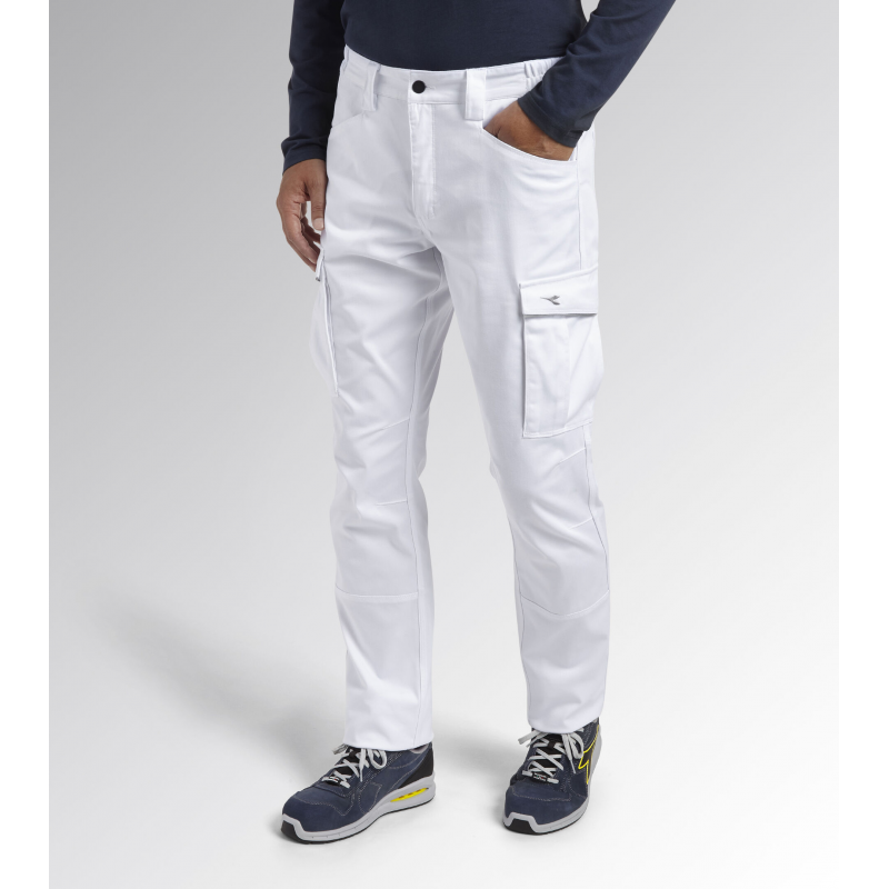 Pantaloni Da Lavoro Diadora PANT STAFF STRETCH CARGO Colore Bianco 177649-20002 ULTIMI PEZZI