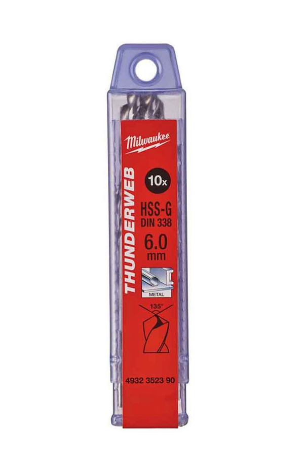 HSS-G Metal Tip - DIN 338 THUNDERWEB 6.0X93MM 10 PIECES Milwaukee 4932352390 