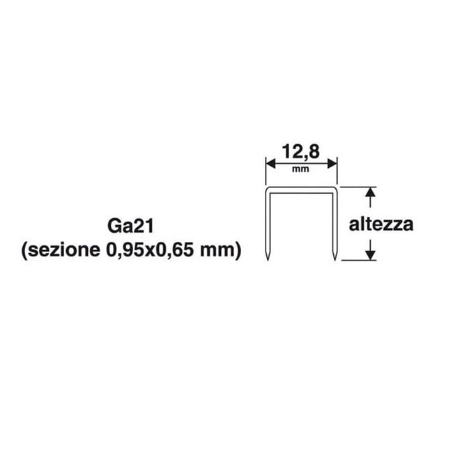 Punti Graffette 8MMX12.8 1000PZ Per Puntatrice Spillatrice Pneumatica Valex 1455584