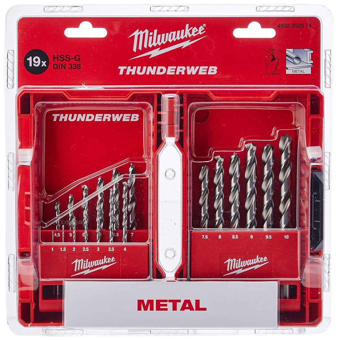 Set 19 Punte Per Metallo HSS-G DIN 338 THUNDERWEB Milwaukee 4932352374