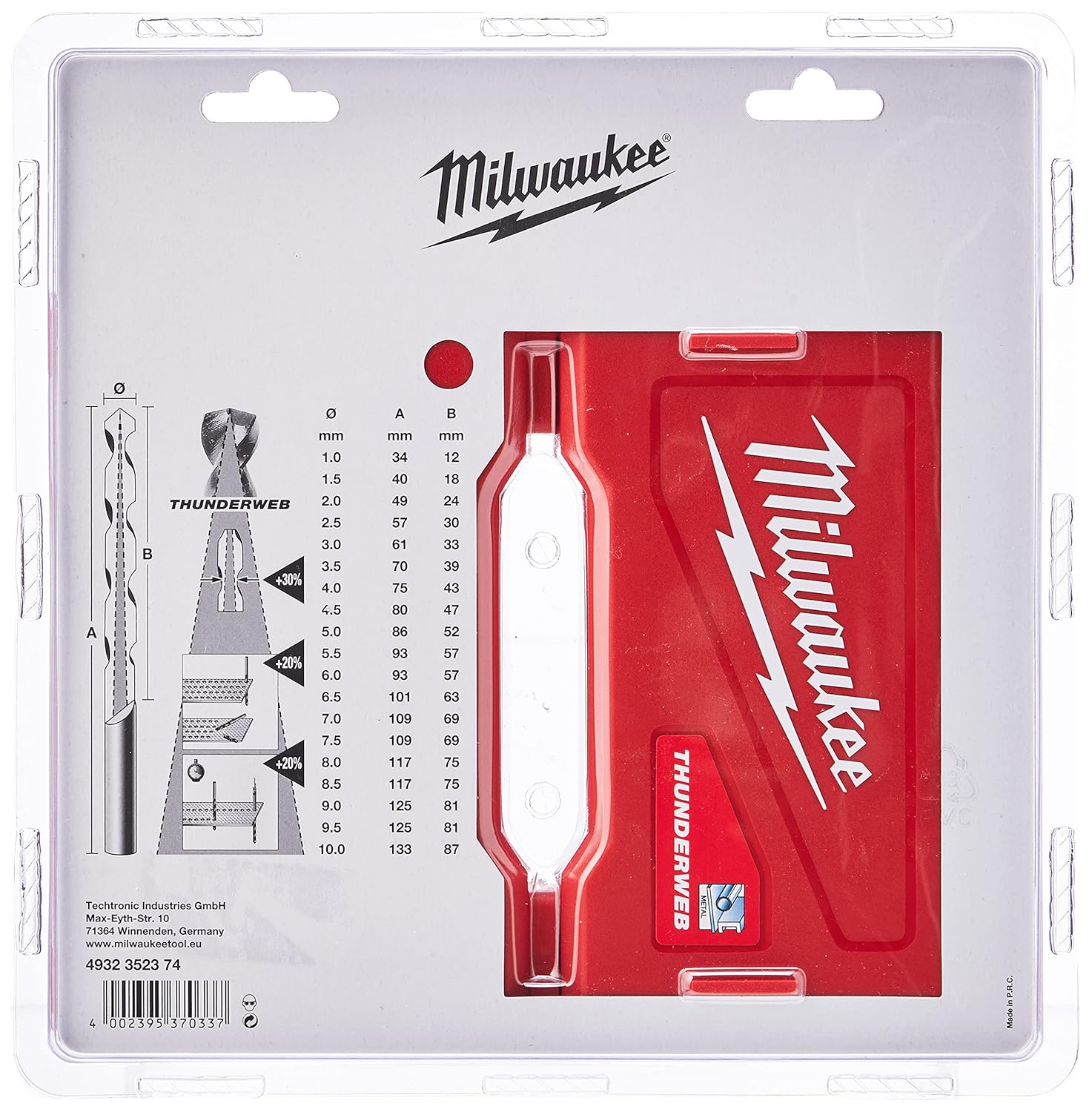 Set 19 Punte Per Metallo HSS-G DIN 338 THUNDERWEB Milwaukee 4932352374