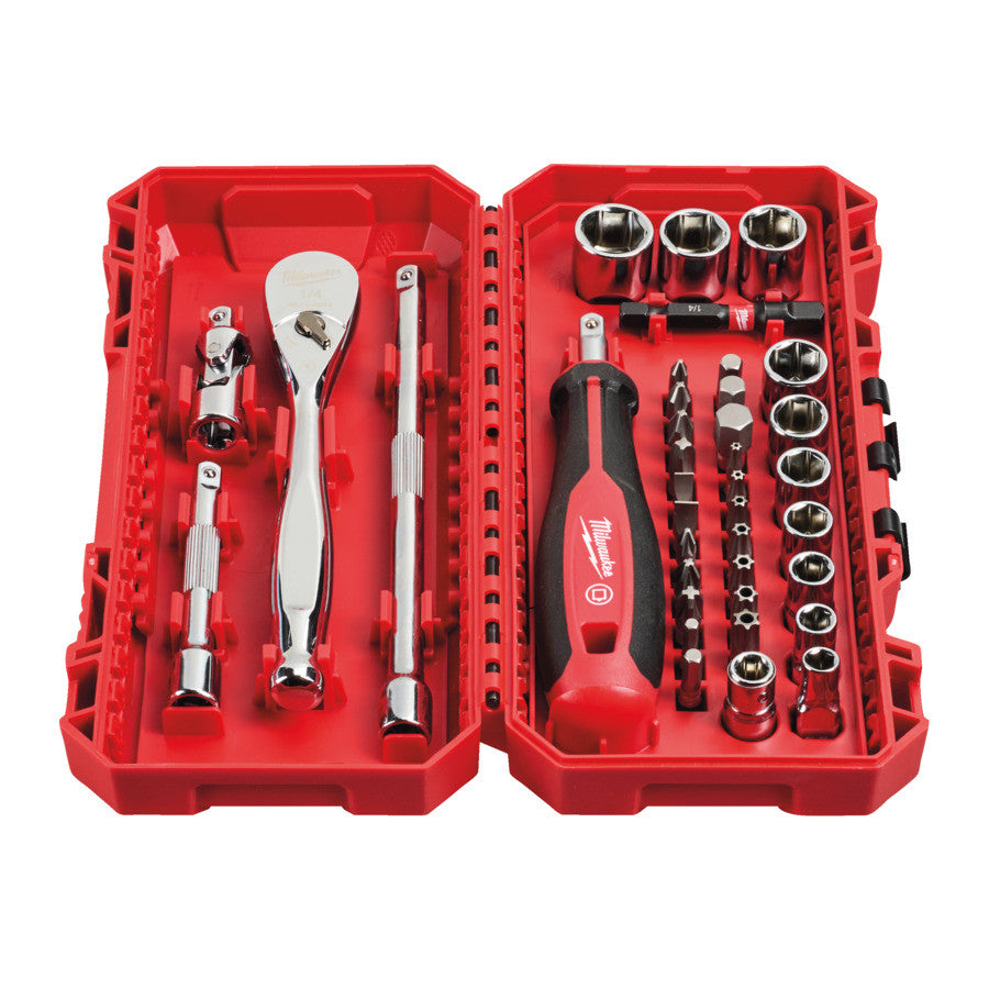 Set Chiavi A Cricchetti E Bussola da 1/4" 38 PEZZI Milwaukee 4932498381