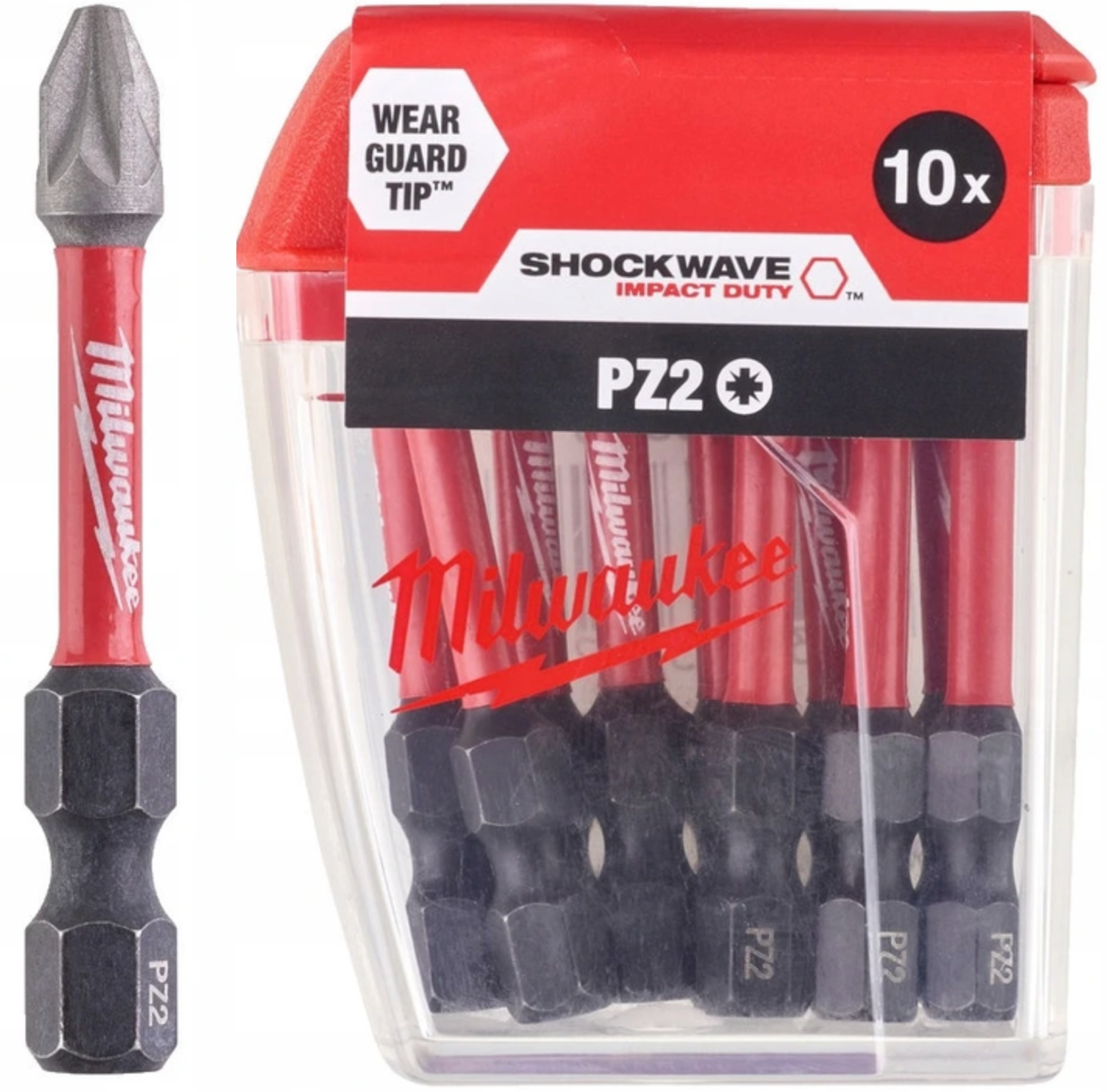 Set Inserti Per Avvitatori Ad Impulsi Bit Shockwave PZ2 Lunghezza 50MM 10 PEZZI Milwaukee