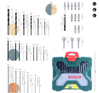 Bosch 2607019325 X-line 33-Piece Drill Bit and Screwdriver Bit Set