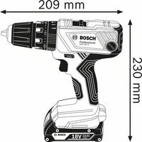 Trapano Avvitatore Battente 18V Con Due Batterie 2.0Ah Bosch GSB 18V-21 - 06019H1109