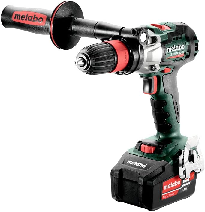 GB 18 LTX BL QI Drill Driver with Tapping Function + 2X 5.2Ah Batteries and ASC 55 Charger Metabo 602362500