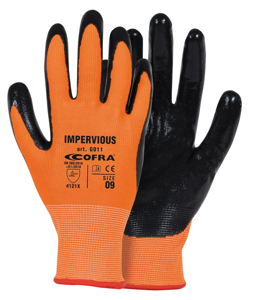 Guanti Da Lavoro In Nitrile Resistenti All'abrasione Cofra IMPERVIOUS G011-D100